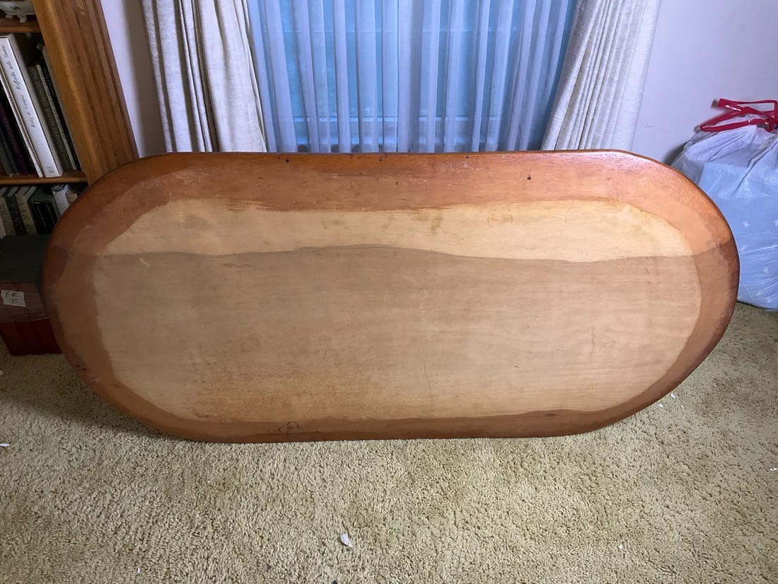 Vintage Mid-Century Modern Teak "Surfboard" Style Oblong Coffee Table With Raised Edge, Scandinavian - 8