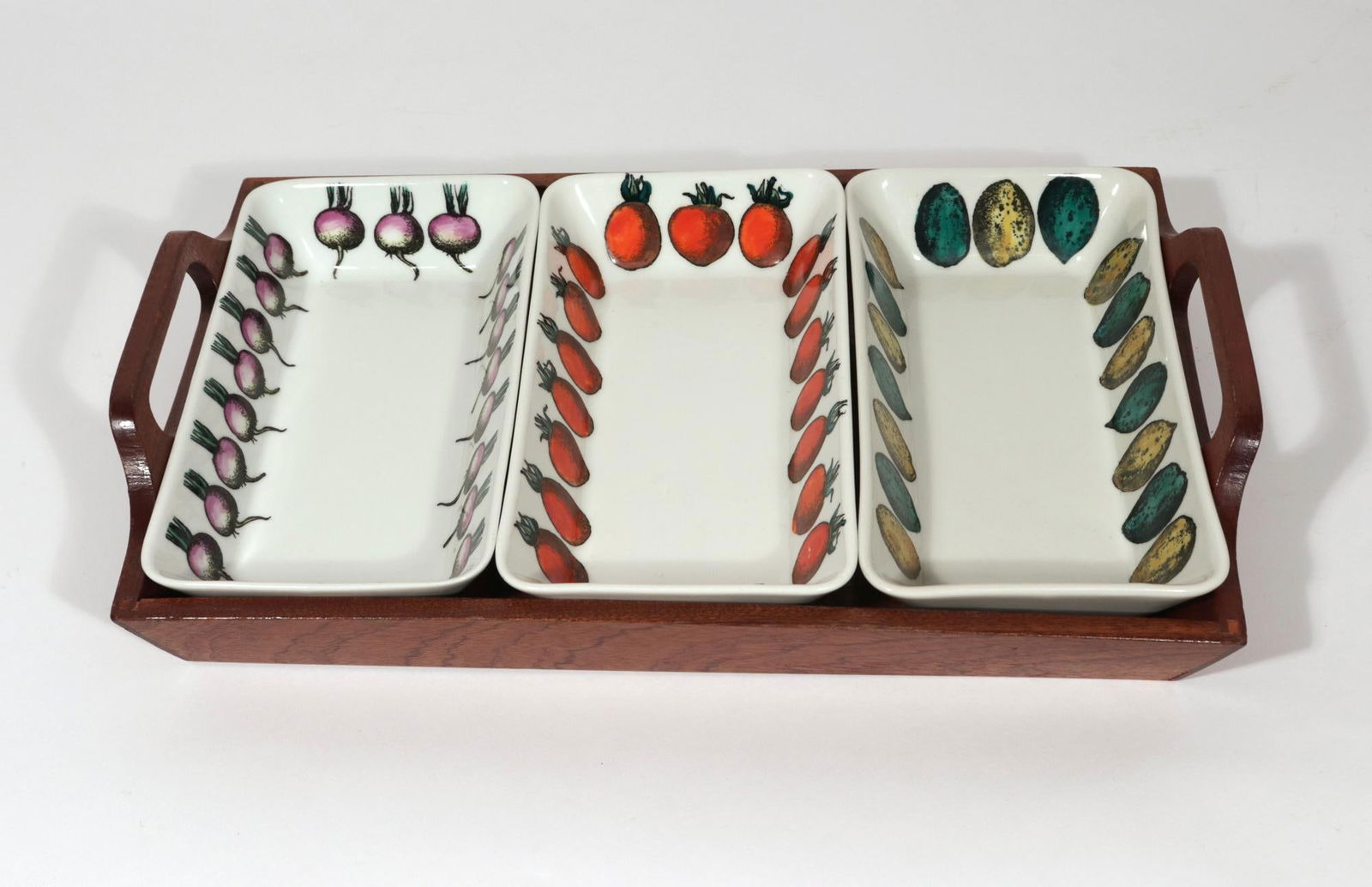 Piero Fornasetti Ceramic Appetizer Set and Tray - 5