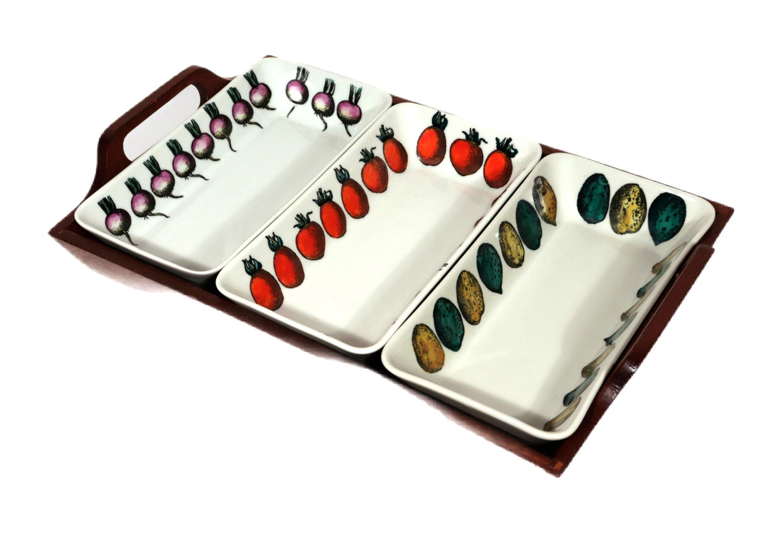 Piero Fornasetti Ceramic Appetizer Set and Tray - 6