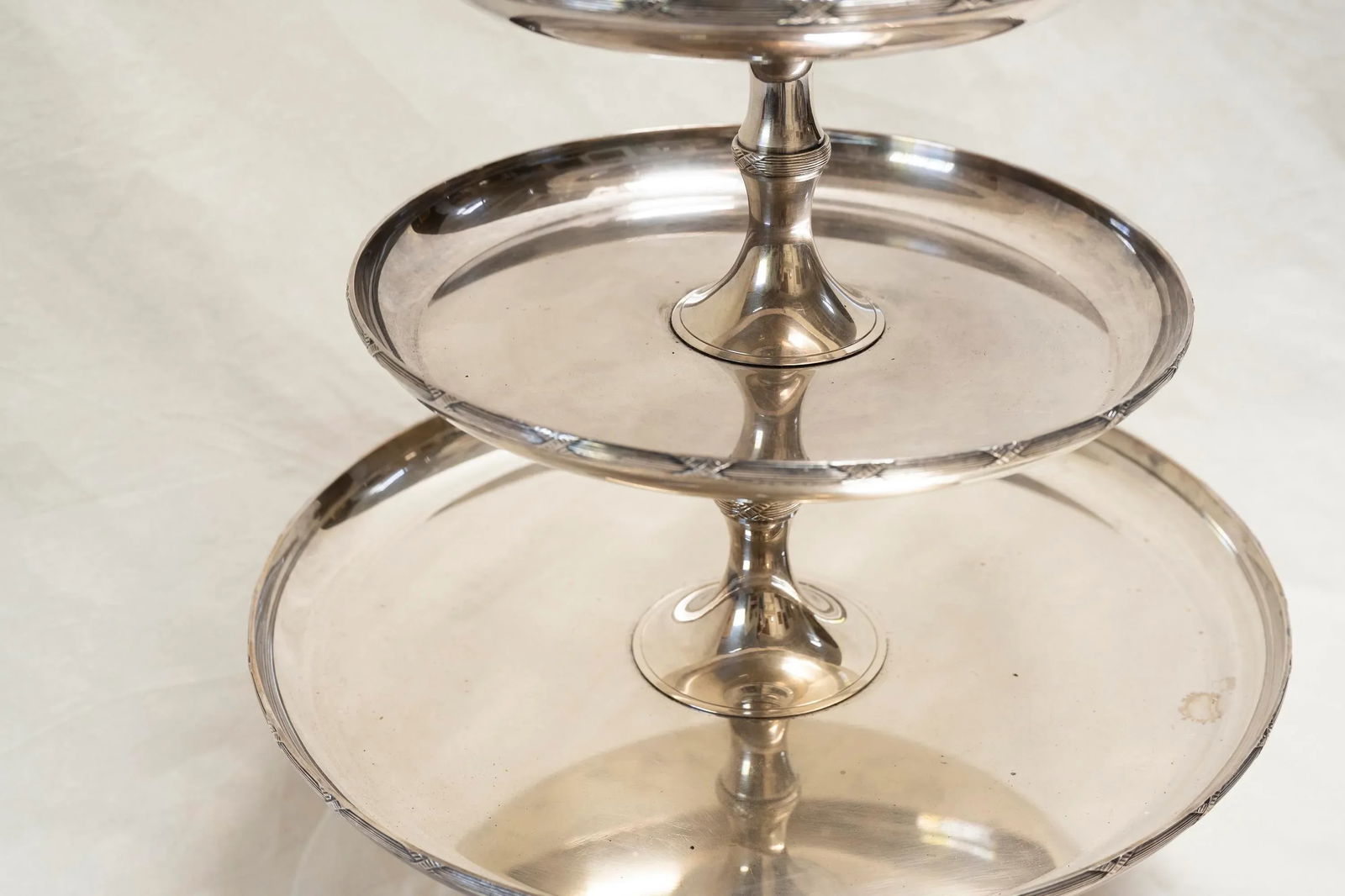 Circa 1880 French Silverplate Three-Tier Dessert Stand - 3