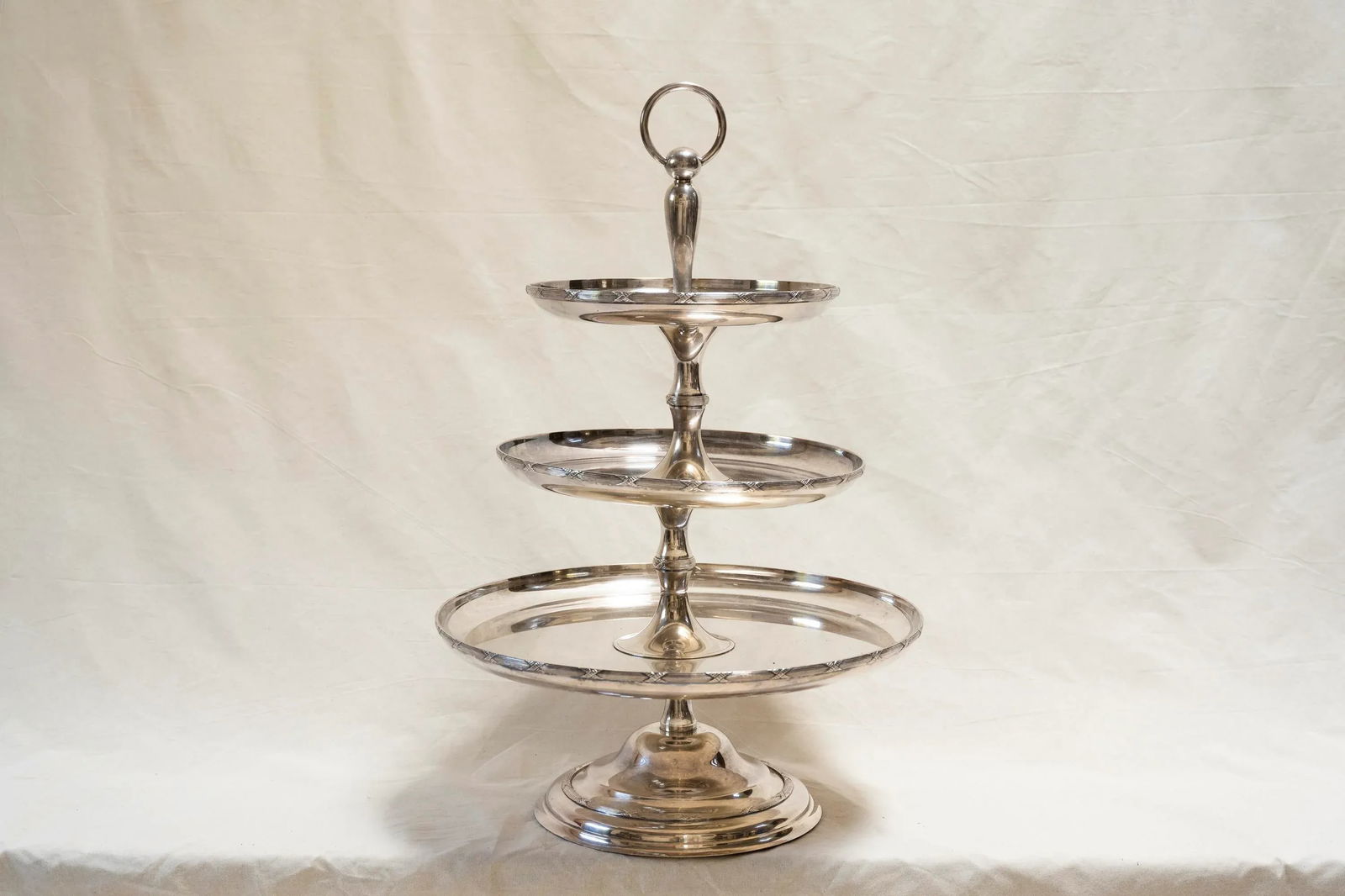 Circa 1880 French Silverplate Three-Tier Dessert Stand - 8