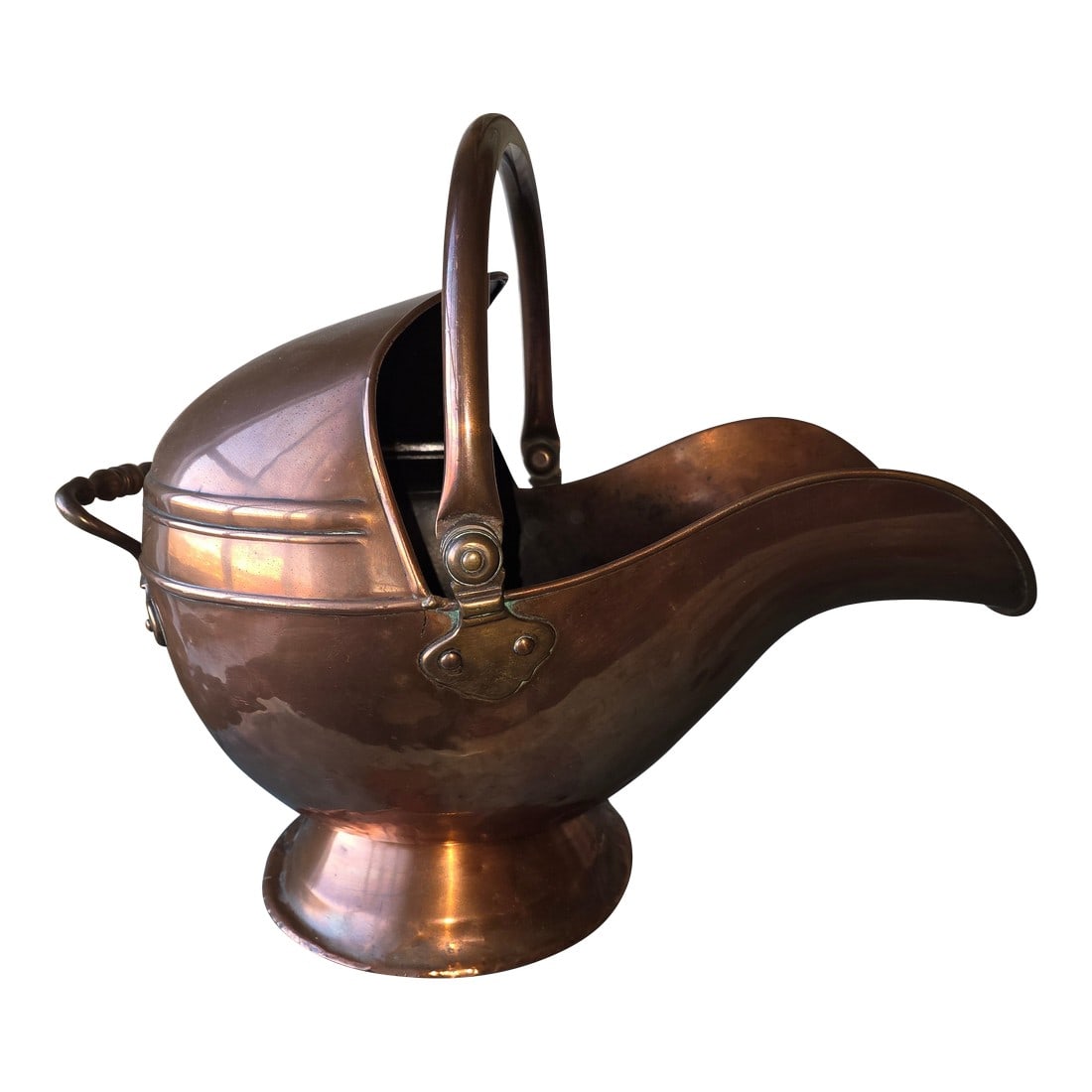 Antique Copper Helmet Form Scuttle (1 of 13)