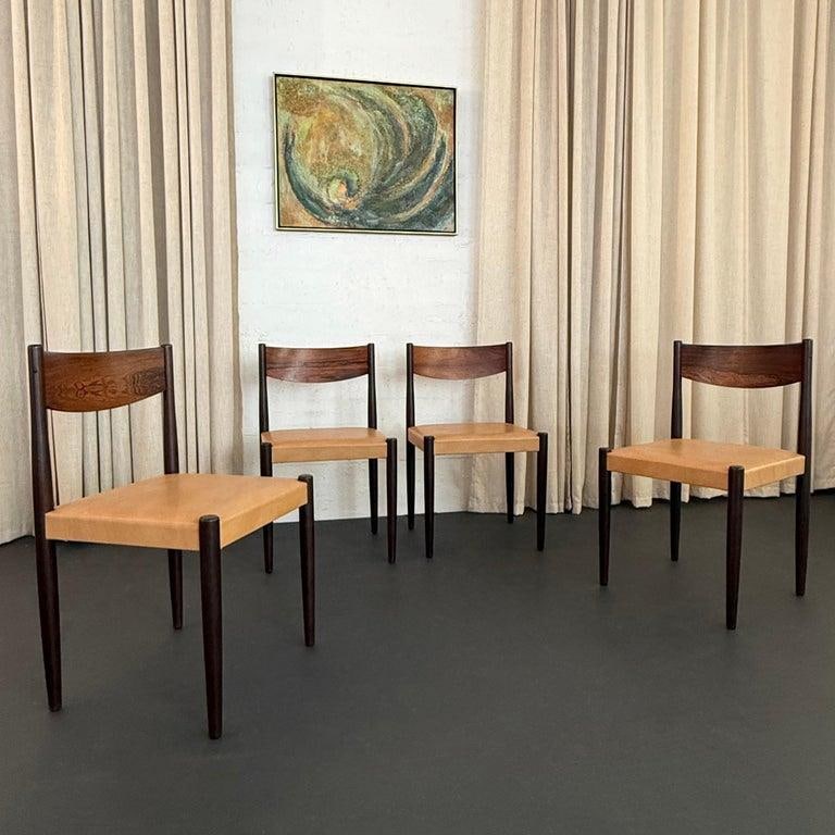 Set of Four Scandinavian Modern Rosewood Dining Chairs by Poul Volther - 2