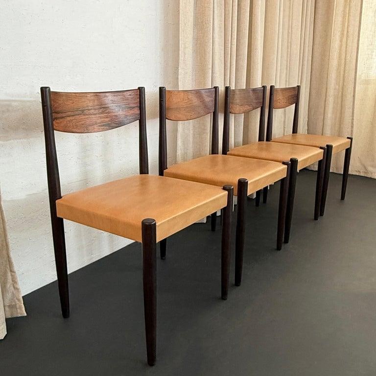 Set of Four Scandinavian Modern Rosewood Dining Chairs by Poul Volther - 7