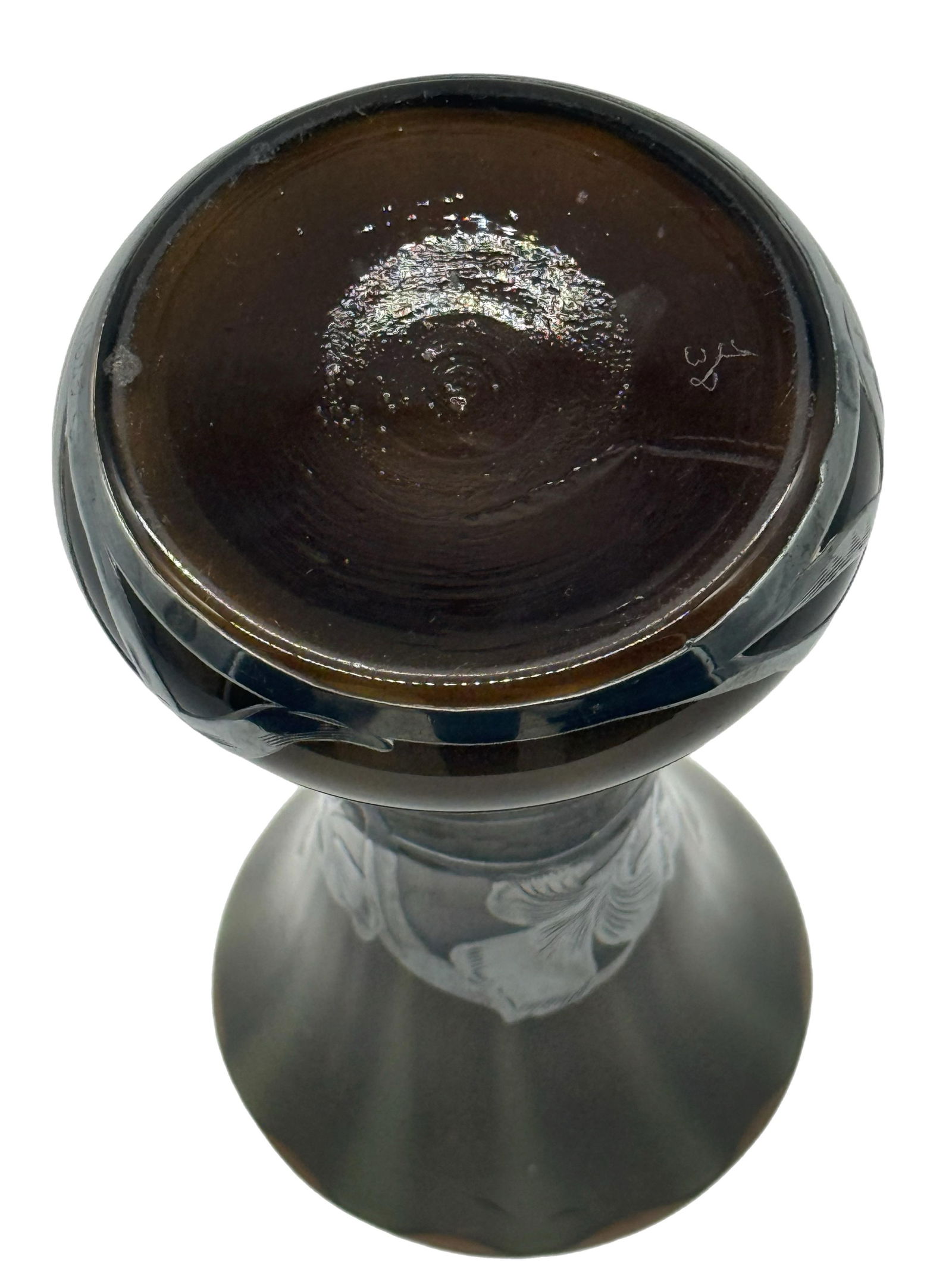 Early 20th Century Art Nouveau Green Glass Vase With Silver Floral Overlay - 9