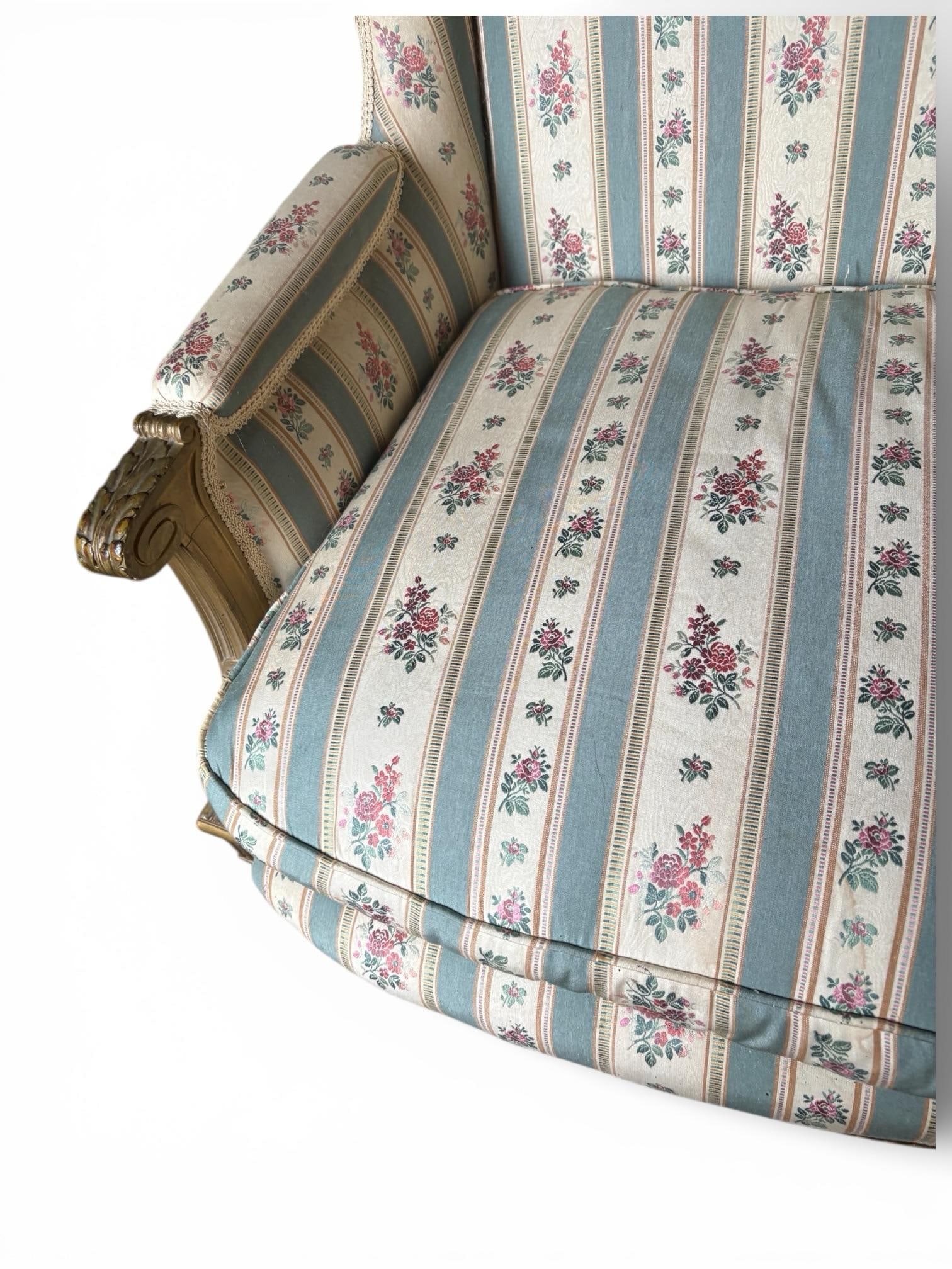 Louis XVI Late 19th C French Gilt Wood Bergere - 2