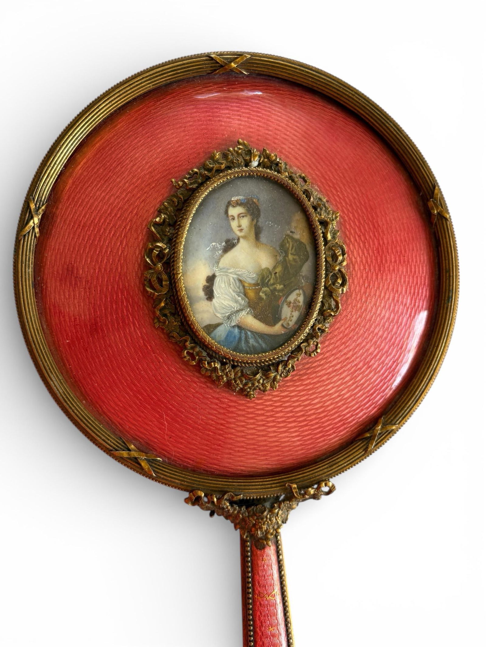 19th Century Austria Gouilloche Louis XVI Style Belle Epoch Era Hand Mirror - 2