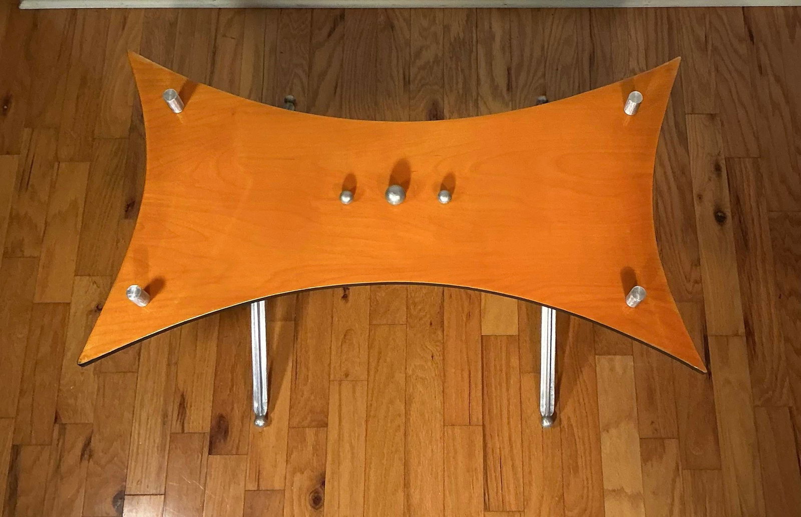 Vintage Glass Birch and Aluminum Rectangular Coffee Table - 9