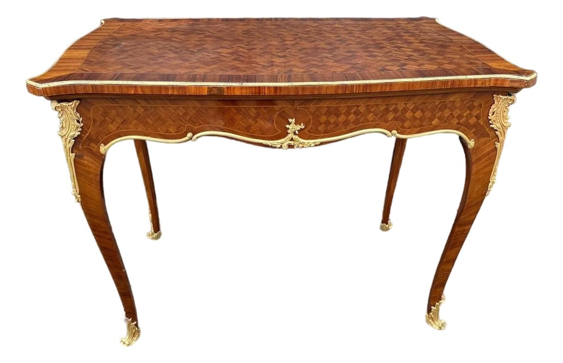 1840s French Neoclassical Mahogany Gilt Bronze Table 1pc Art (1 of 10)