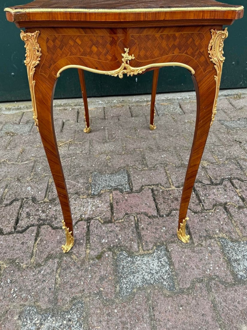 1840s French Neoclassical Mahogany Gilt Bronze Table 1pc Art - 2