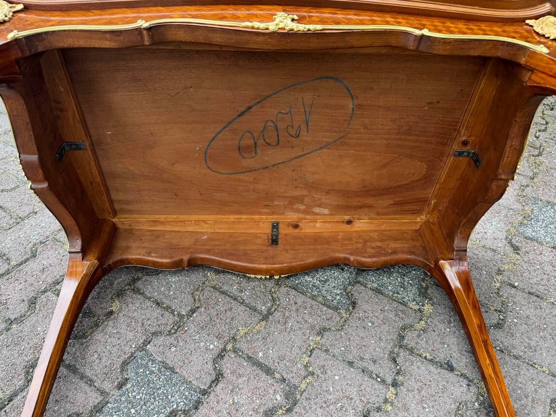 1840s French Neoclassical Mahogany Gilt Bronze Table 1pc Art - 5