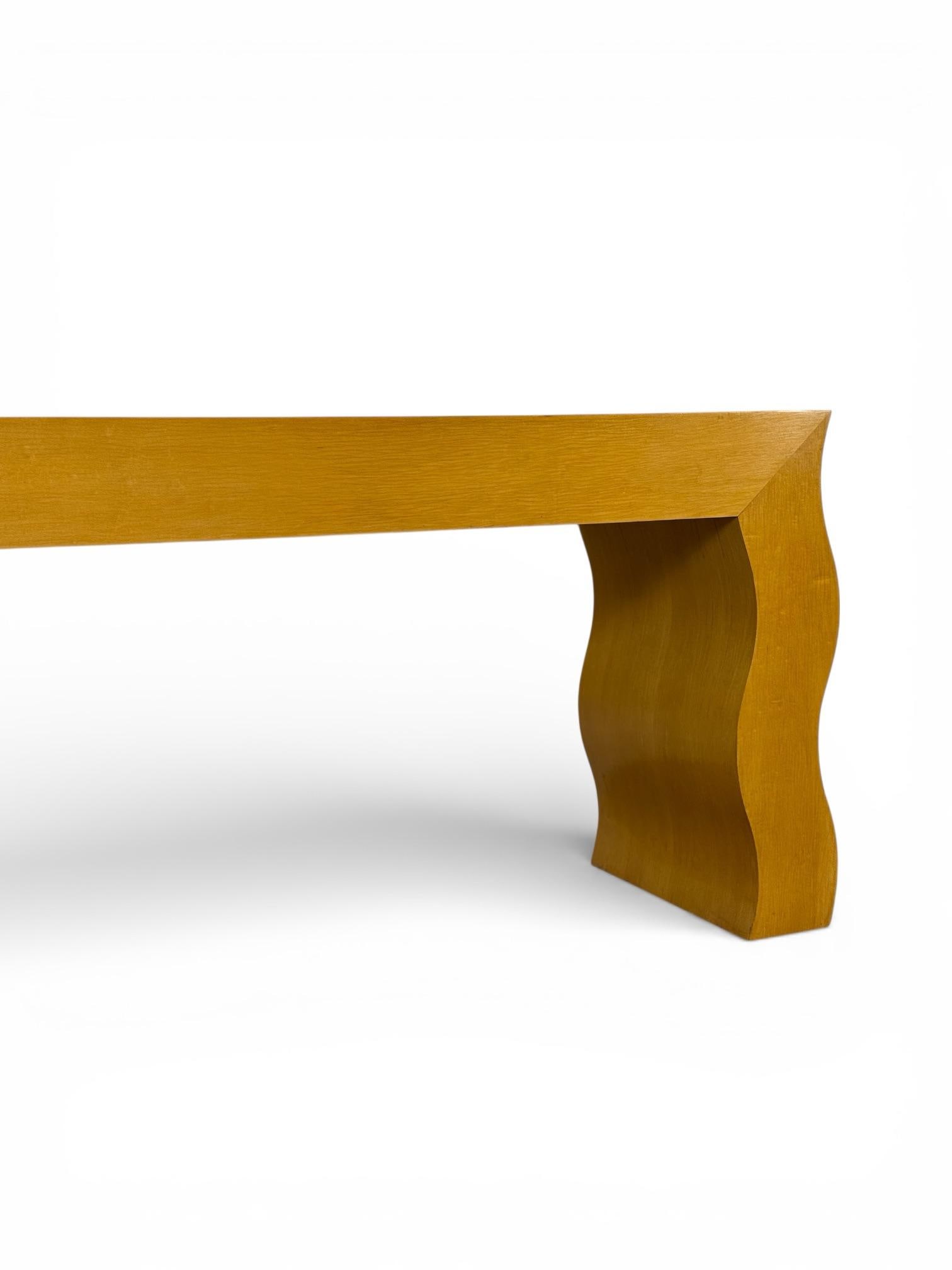 Vintage French Post Modern Console Table - Circa 1980s - Maple Entry Table - 2