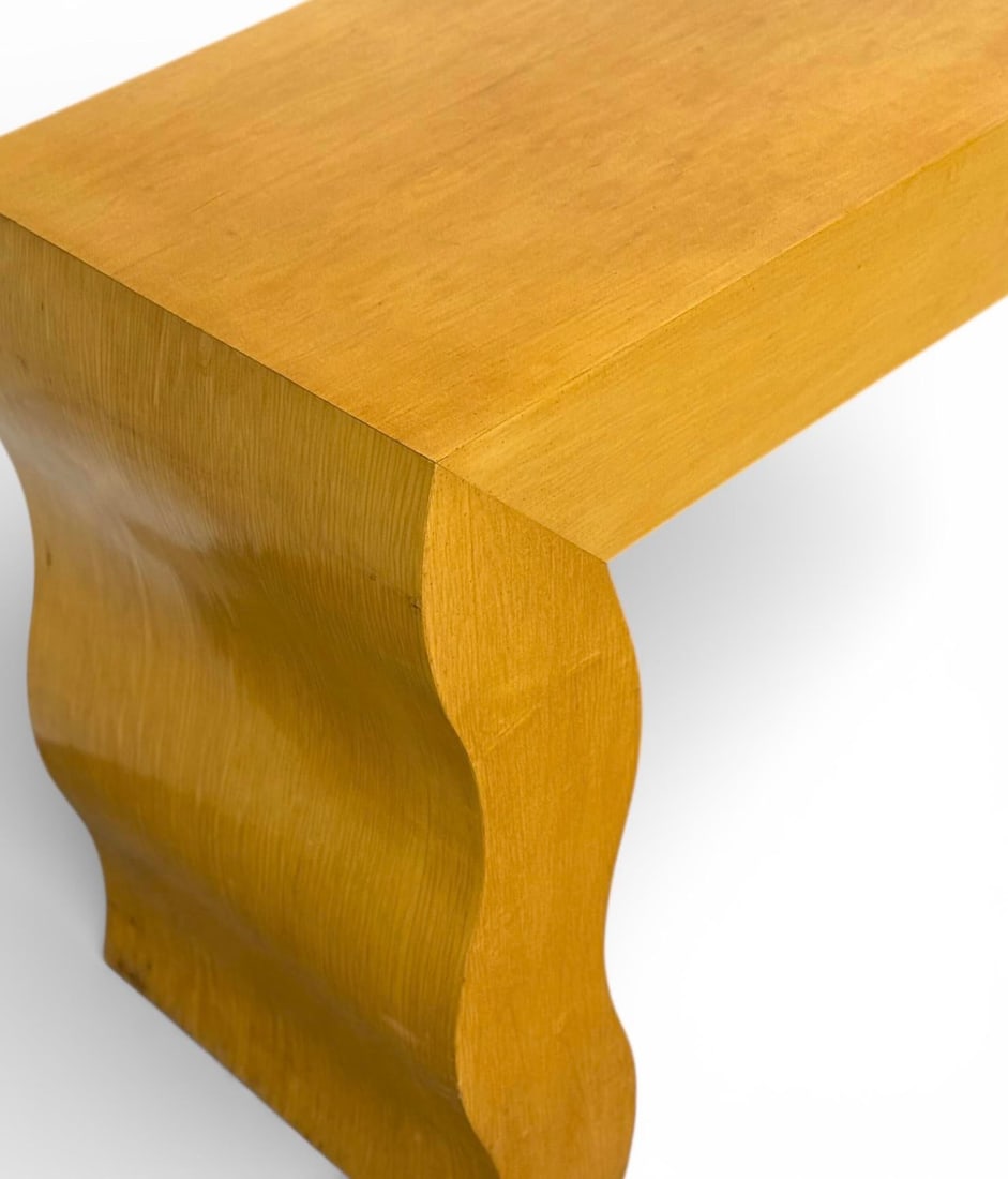 Vintage French Post Modern Console Table - Circa 1980s - Maple Entry Table - 9