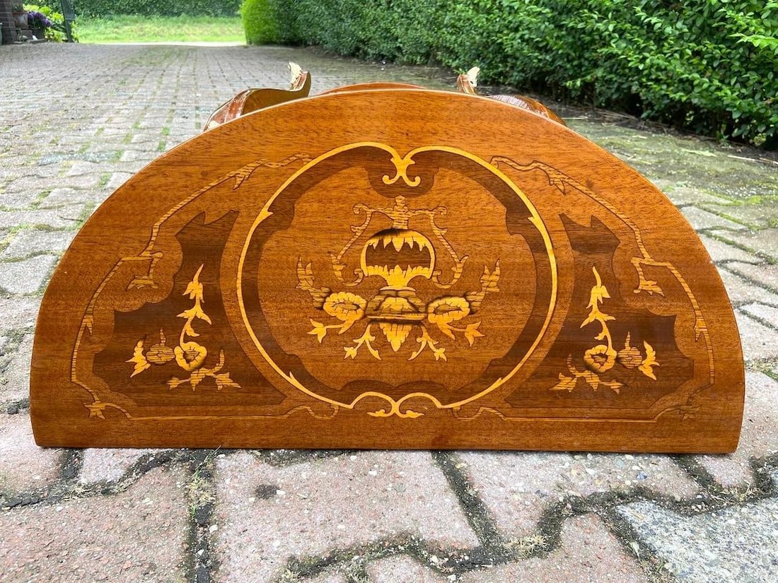 1970 French Louis XVI Mahogany Bronze Side Table – 1 Pc - 3