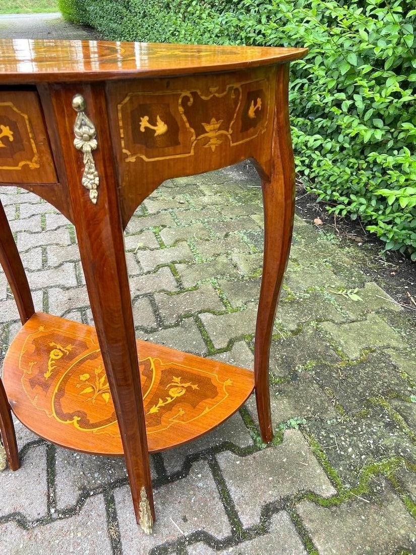 1970 French Louis XVI Mahogany Bronze Side Table – 1 Pc - 8