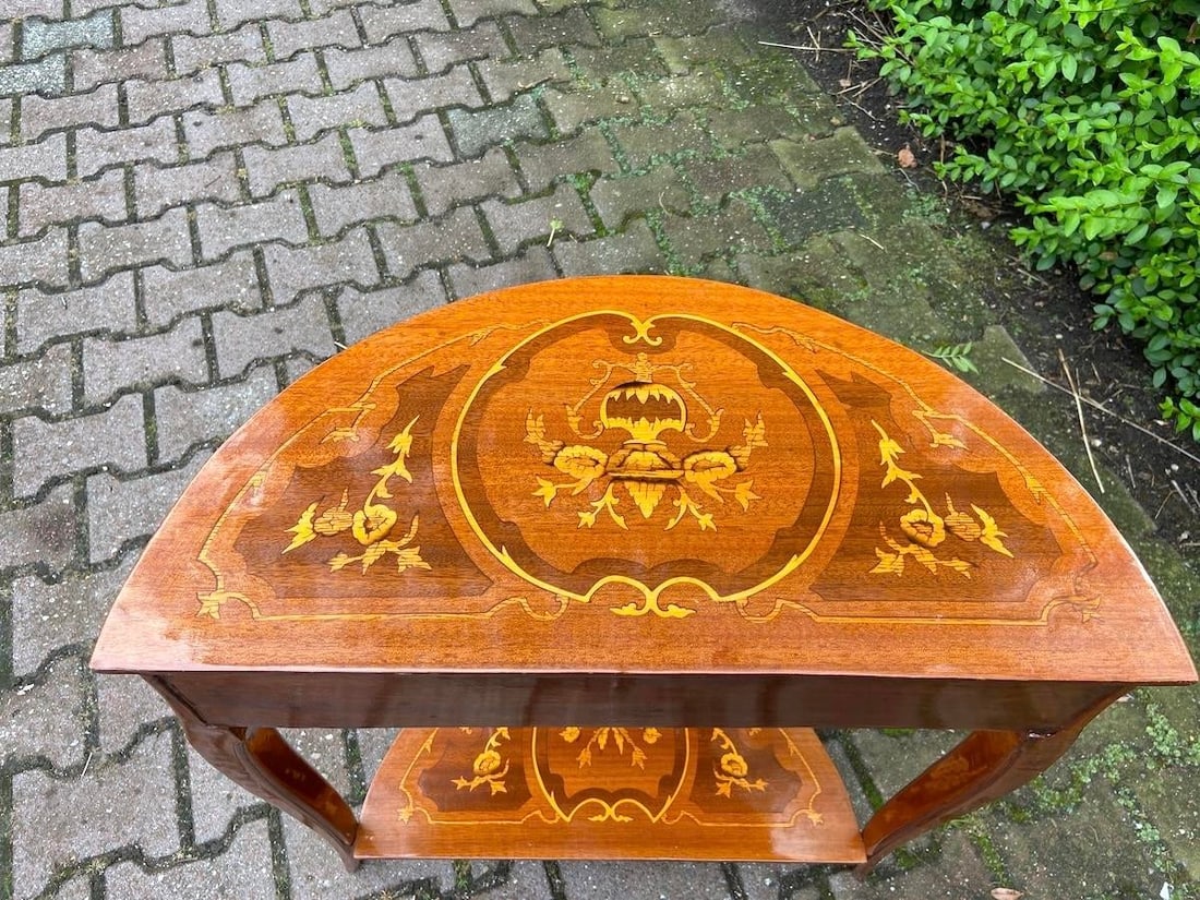 1970 French Louis XVI Mahogany Bronze Side Table – 1 Pc - 9