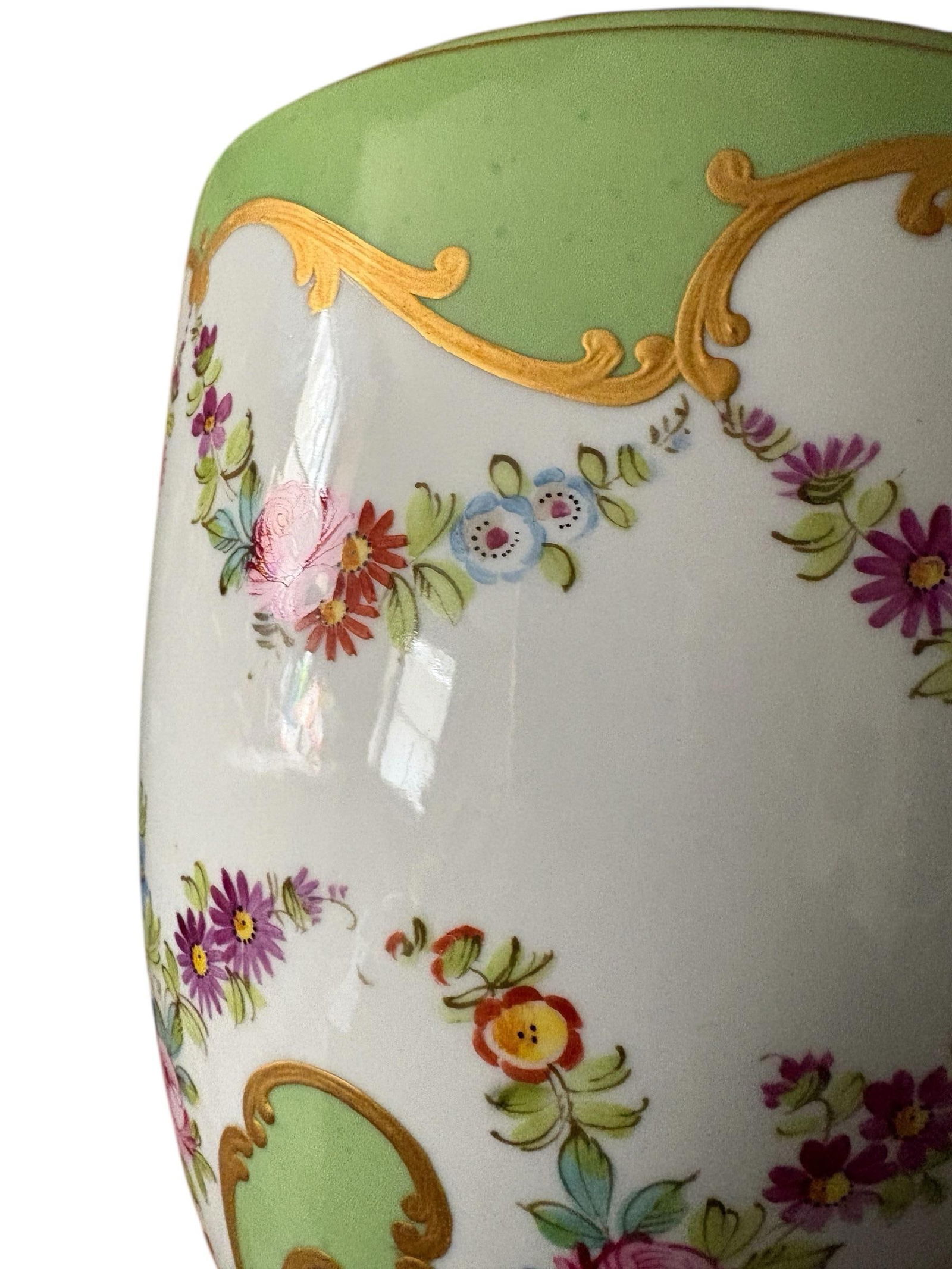 Late 19th C Sevres Style Lamp Hand Painted and Hand Gilded in Louis XVI Style - 5