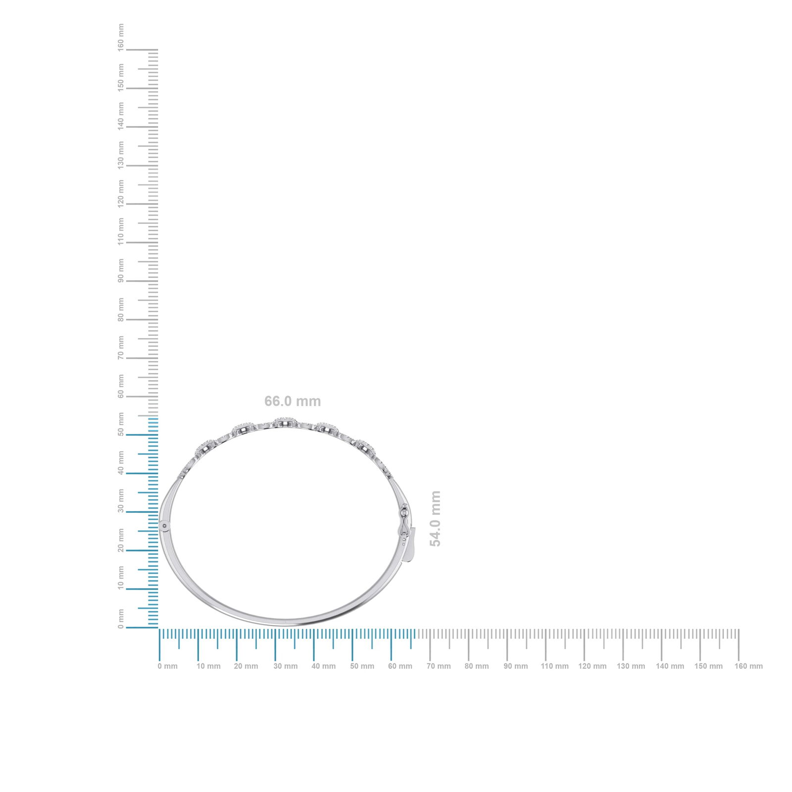 10K White Gold Round Diamond Designer Bangle Bracelet 1 Cttw - 2