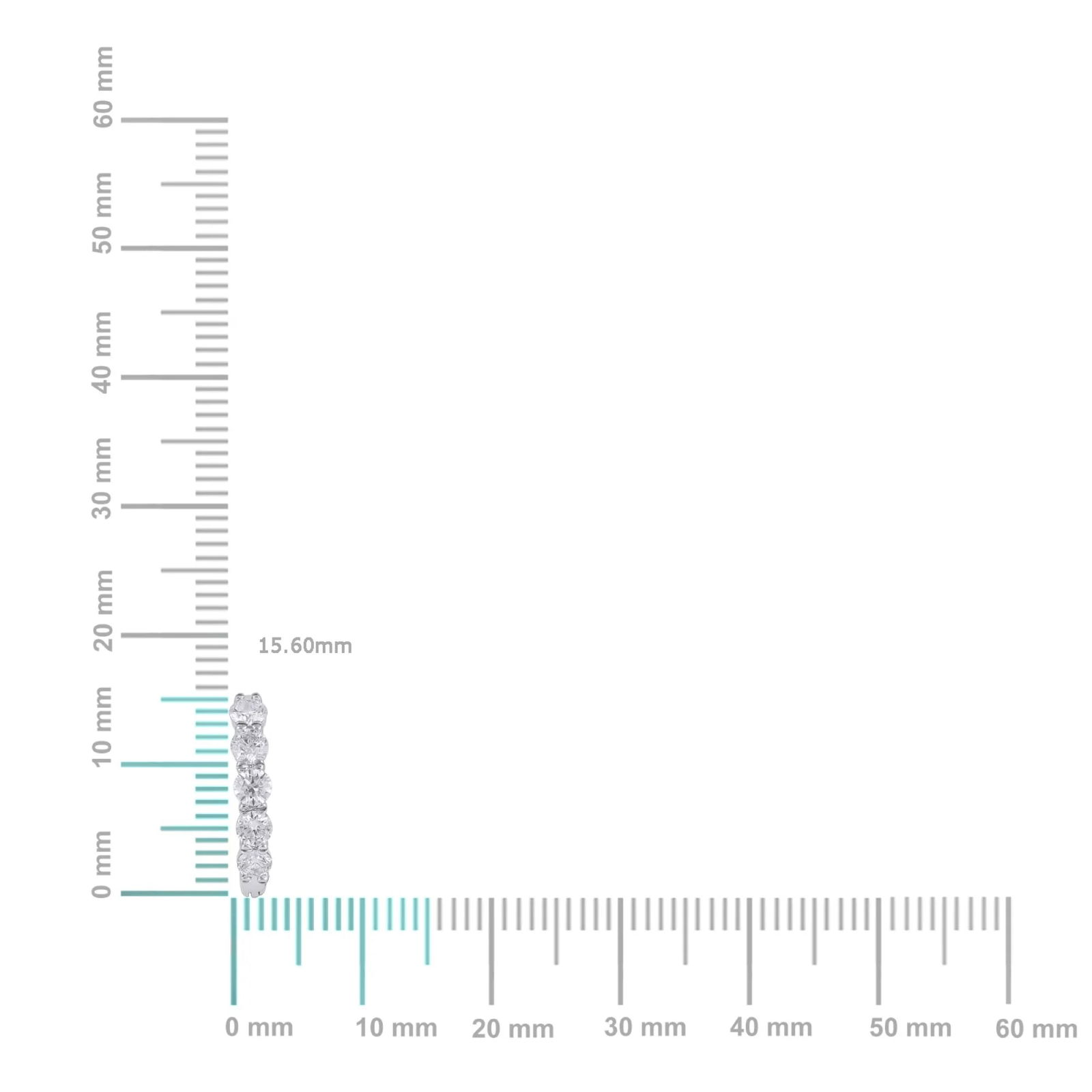 10K White Gold Round Diamond Designer Hoop Earring 7/8 Cttw, A Pair - 2