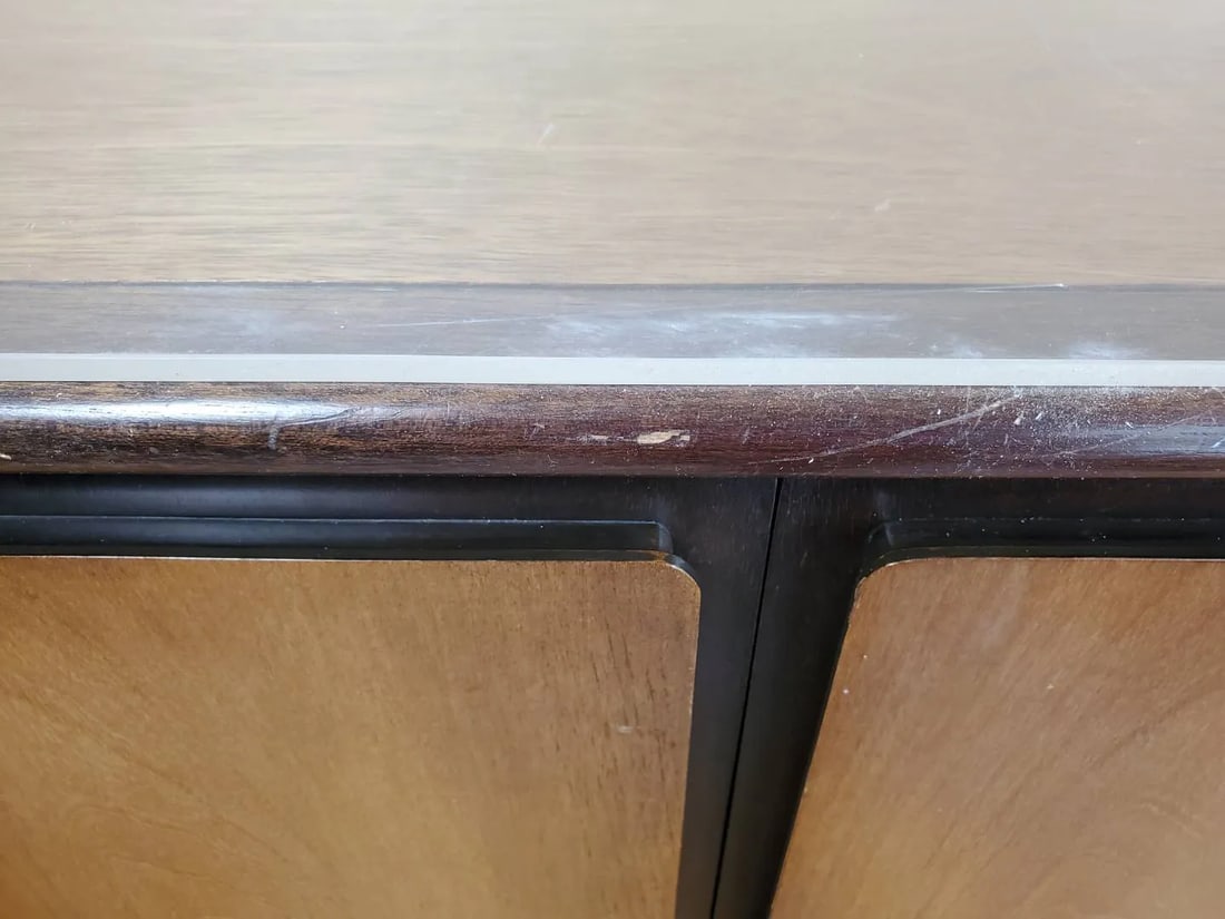 Vintage Mount Airy Mid-Century Modern Credenza Two-Tone Walnut Finish - 9