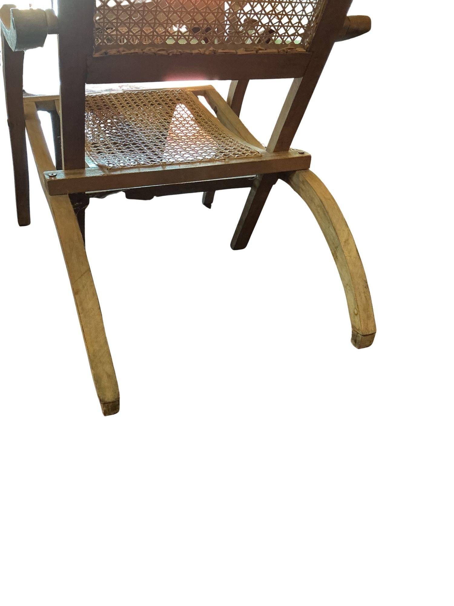 1920's French Caned Chaise Lounge Bleached - 6