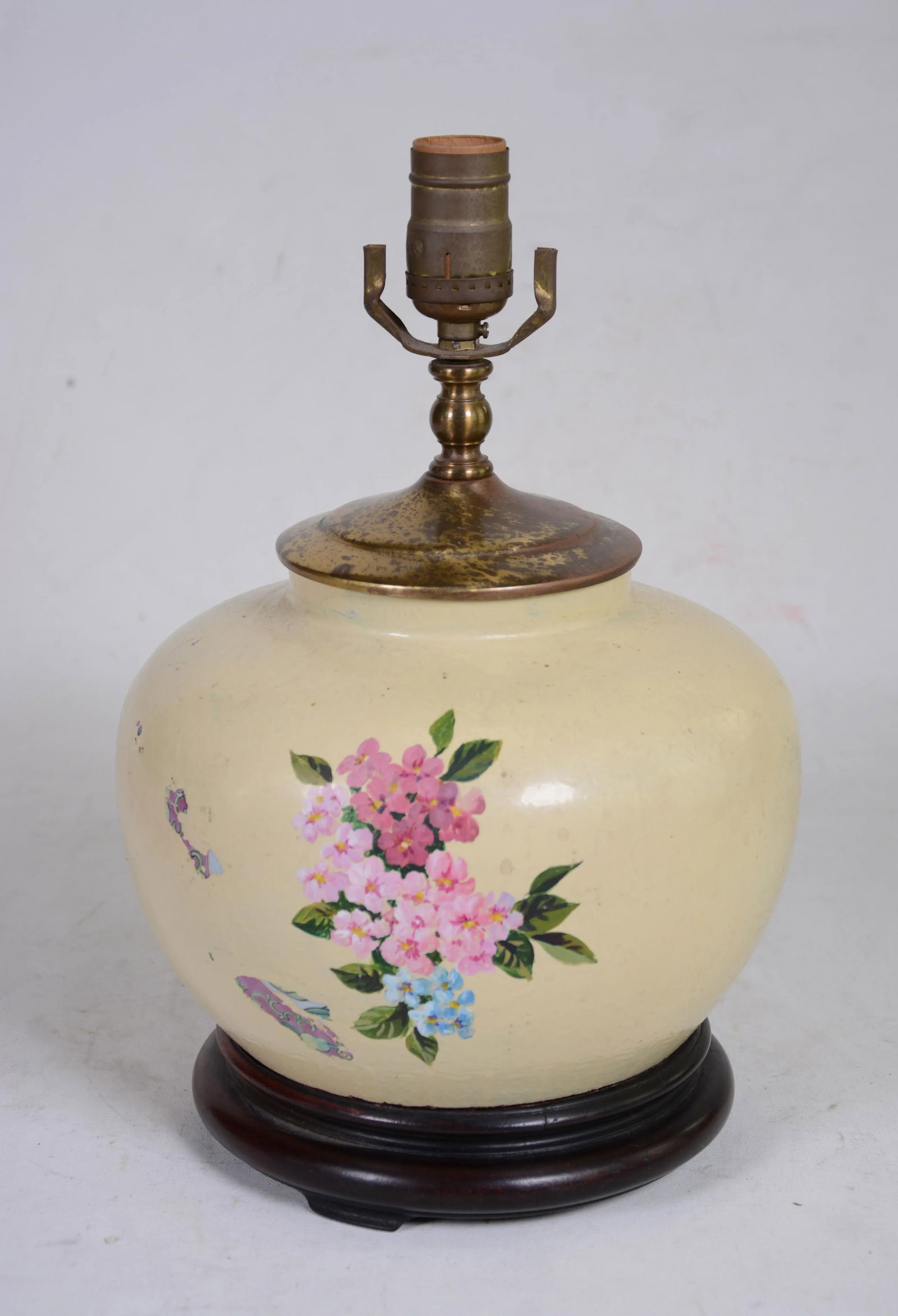 Hand-Painted Flower Porcelain Vase Table Lamp - 3