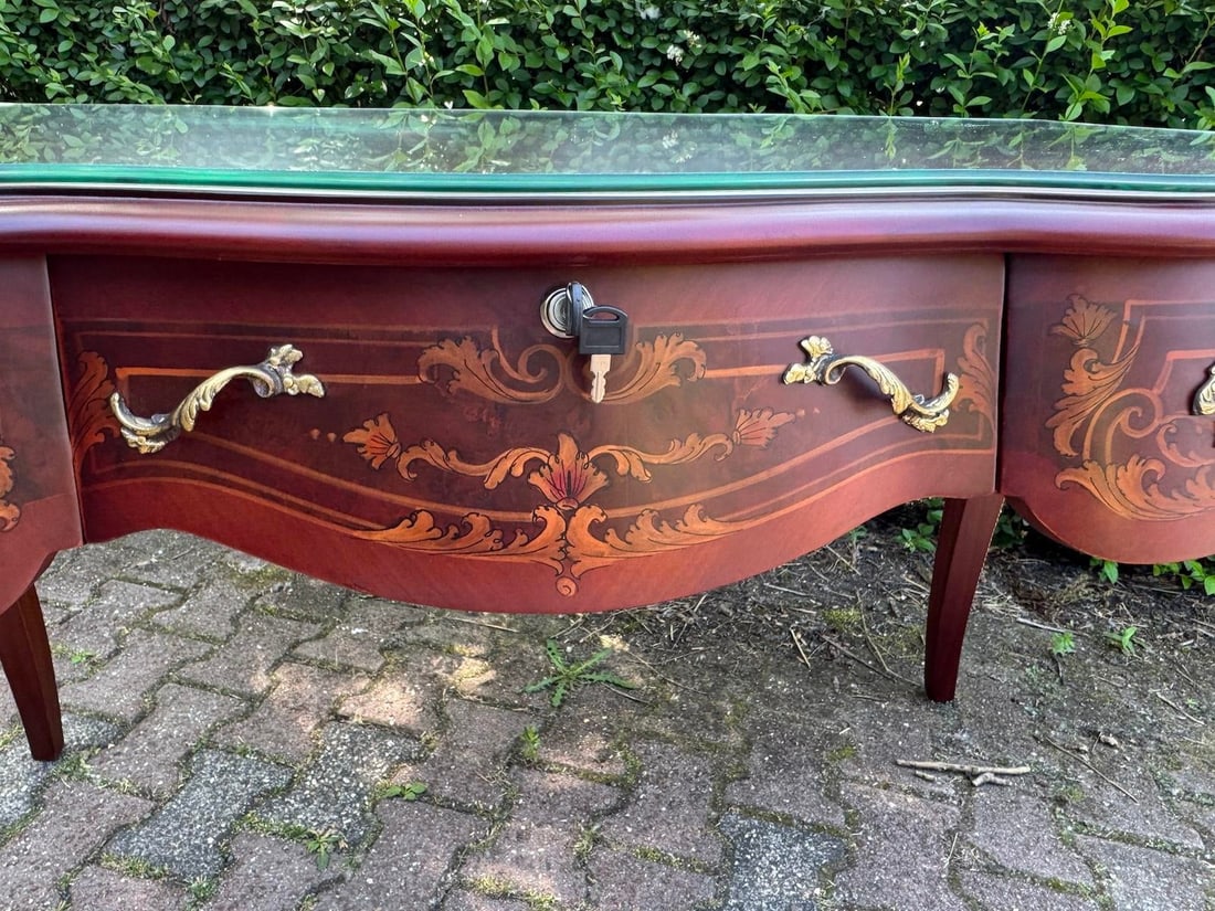 Circa 1970 French Louis XVI Mahogany Bronze Writing Desk - 7