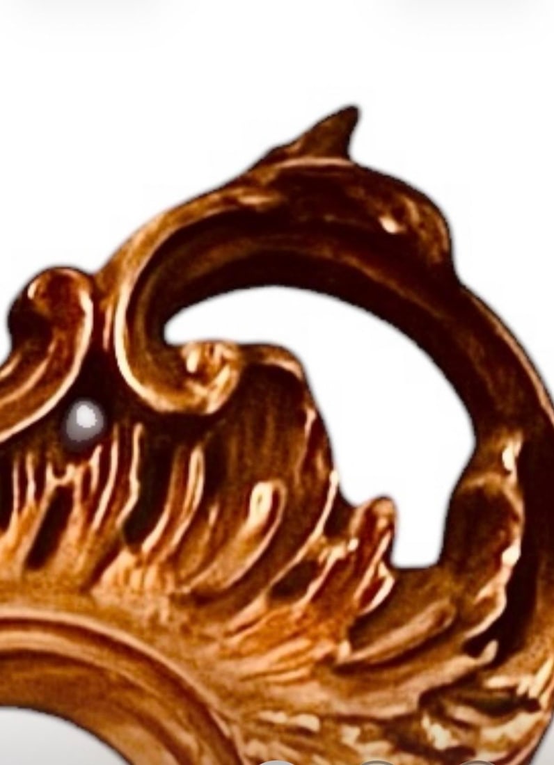 1960s Rococo Gilded Carved Wood Mirror Midcentury - 3