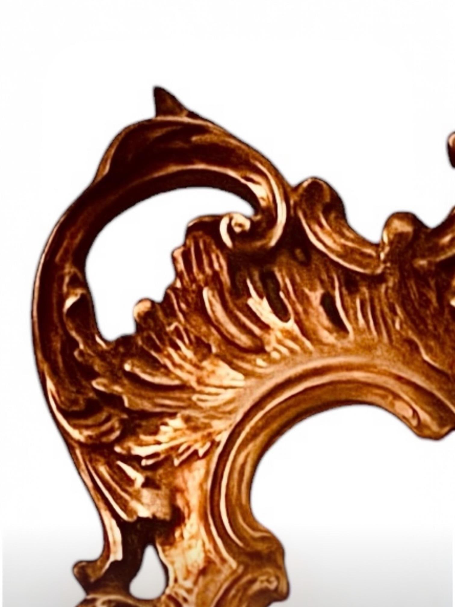 1960s Rococo Gilded Carved Wood Mirror Midcentury - 4