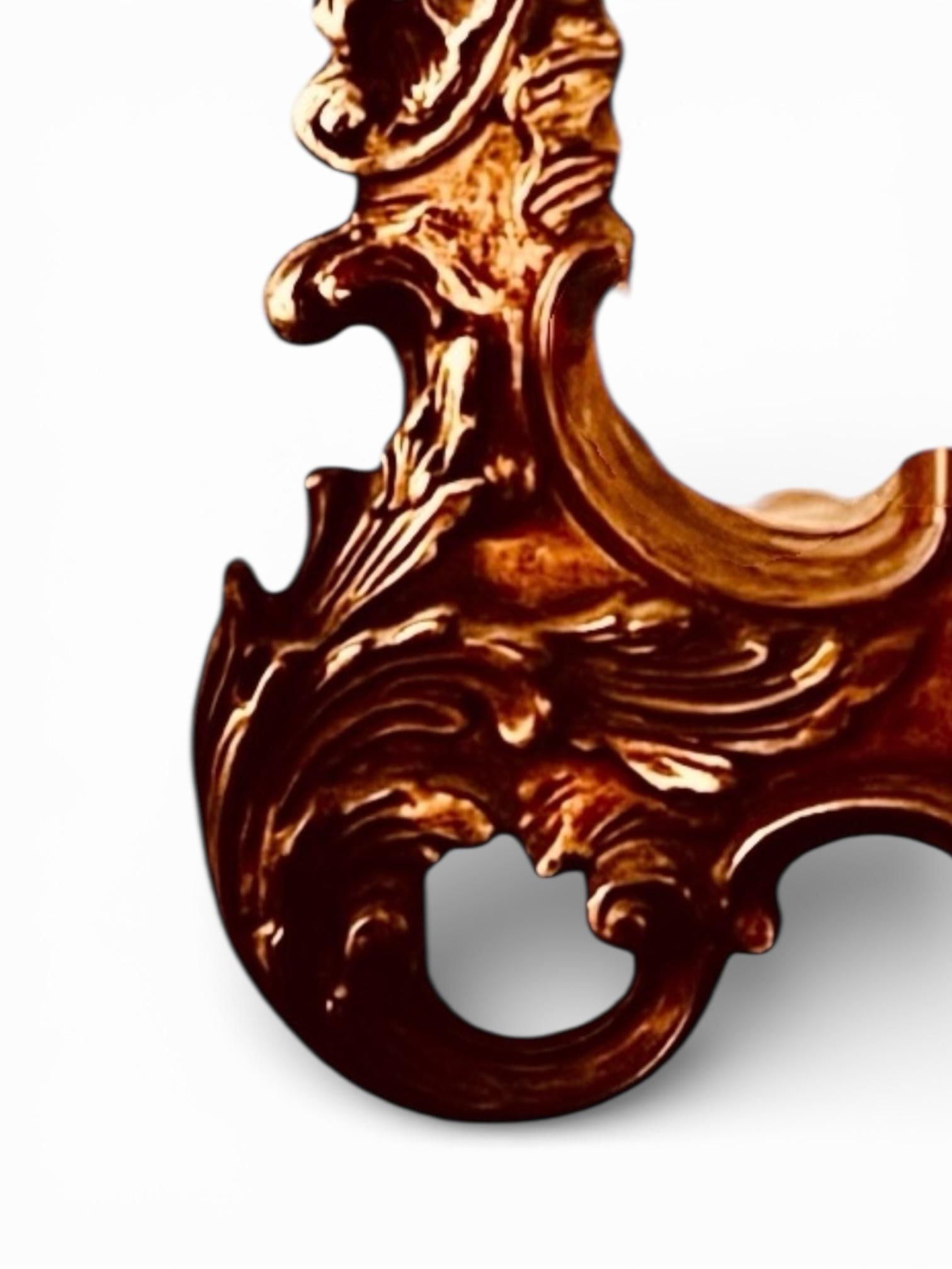 1960s Rococo Gilded Carved Wood Mirror Midcentury - 5