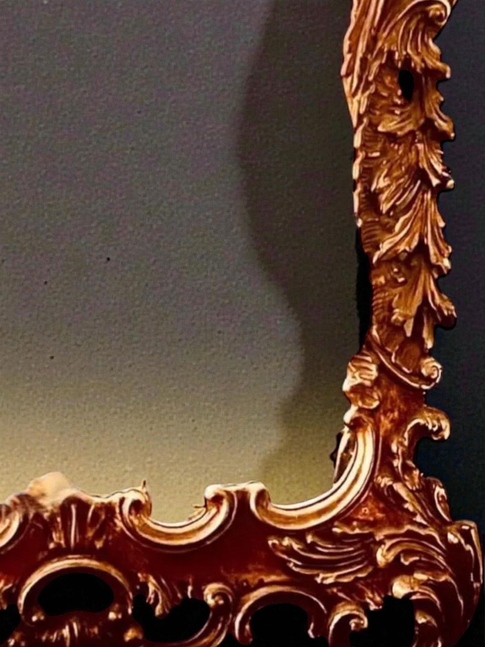 1960s Rococo Gilded Carved Wood Mirror Midcentury - 6