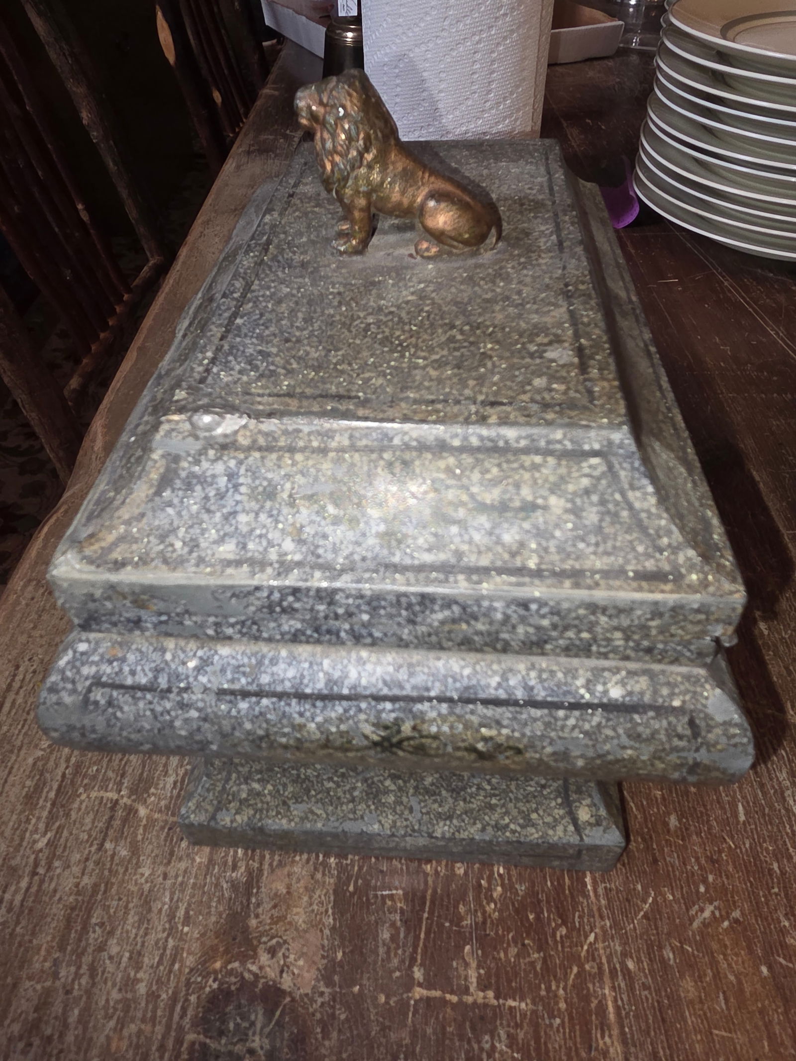 Painted Tole Tea Caddy Box - 11