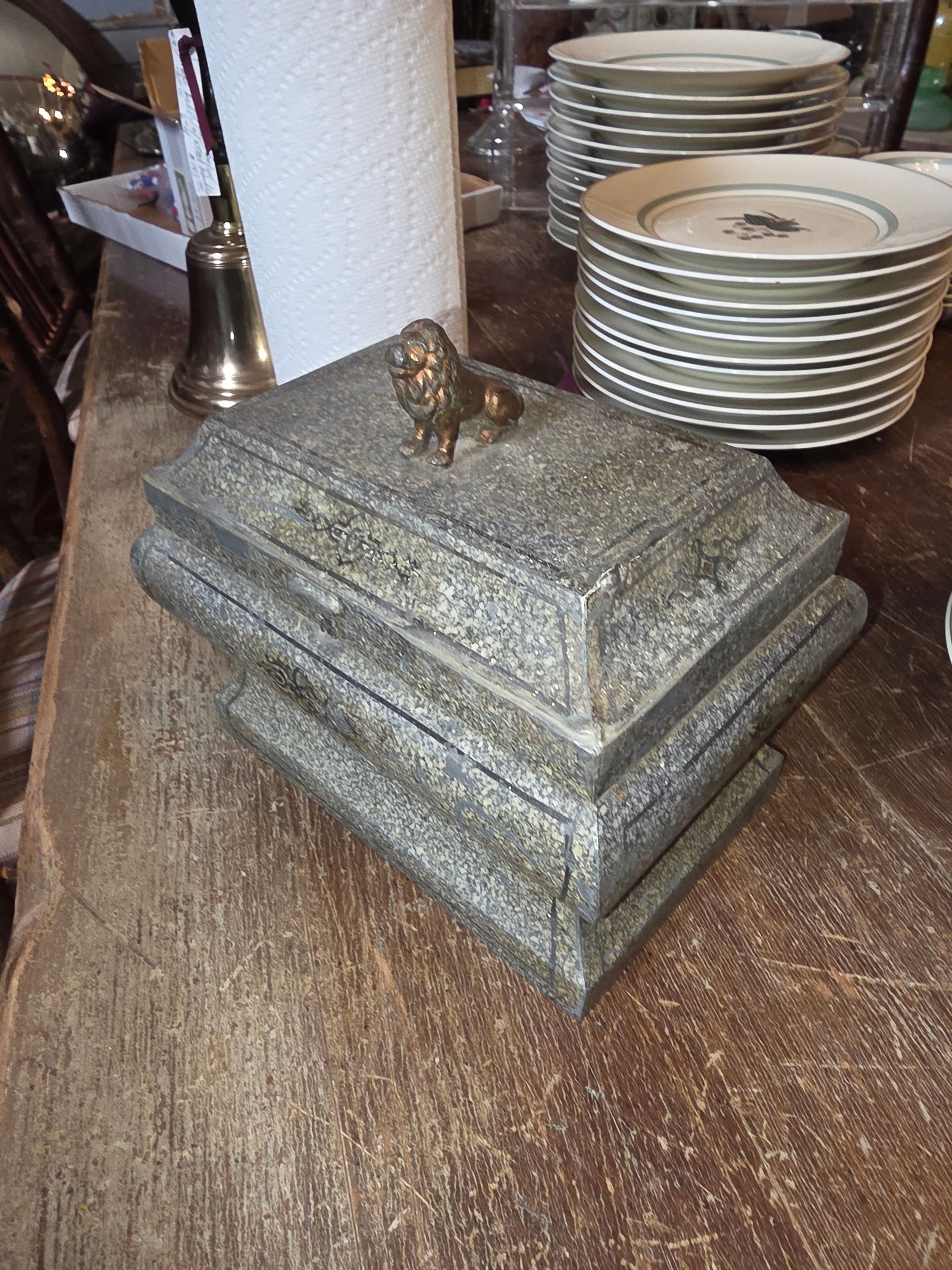 Painted Tole Tea Caddy Box - 2