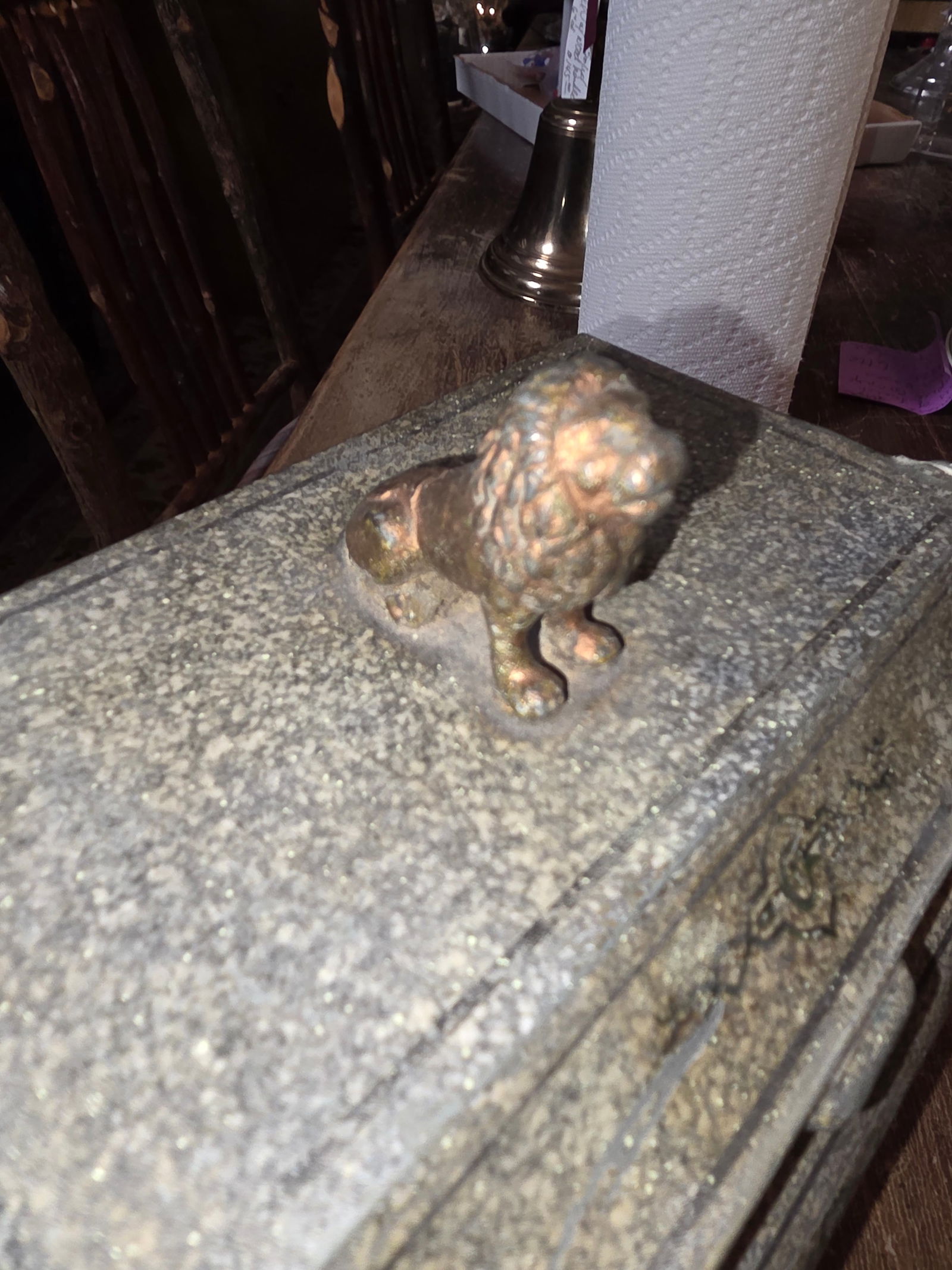 Painted Tole Tea Caddy Box - 4