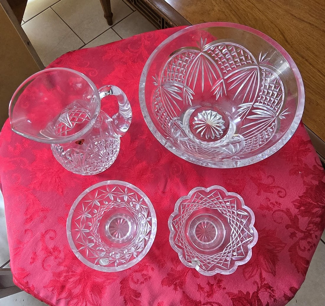 Vintage Waterford Crystal Set With Original Boxes & Labels - O'Mara 10" Bowl, Waterville Pitcher & F - 13