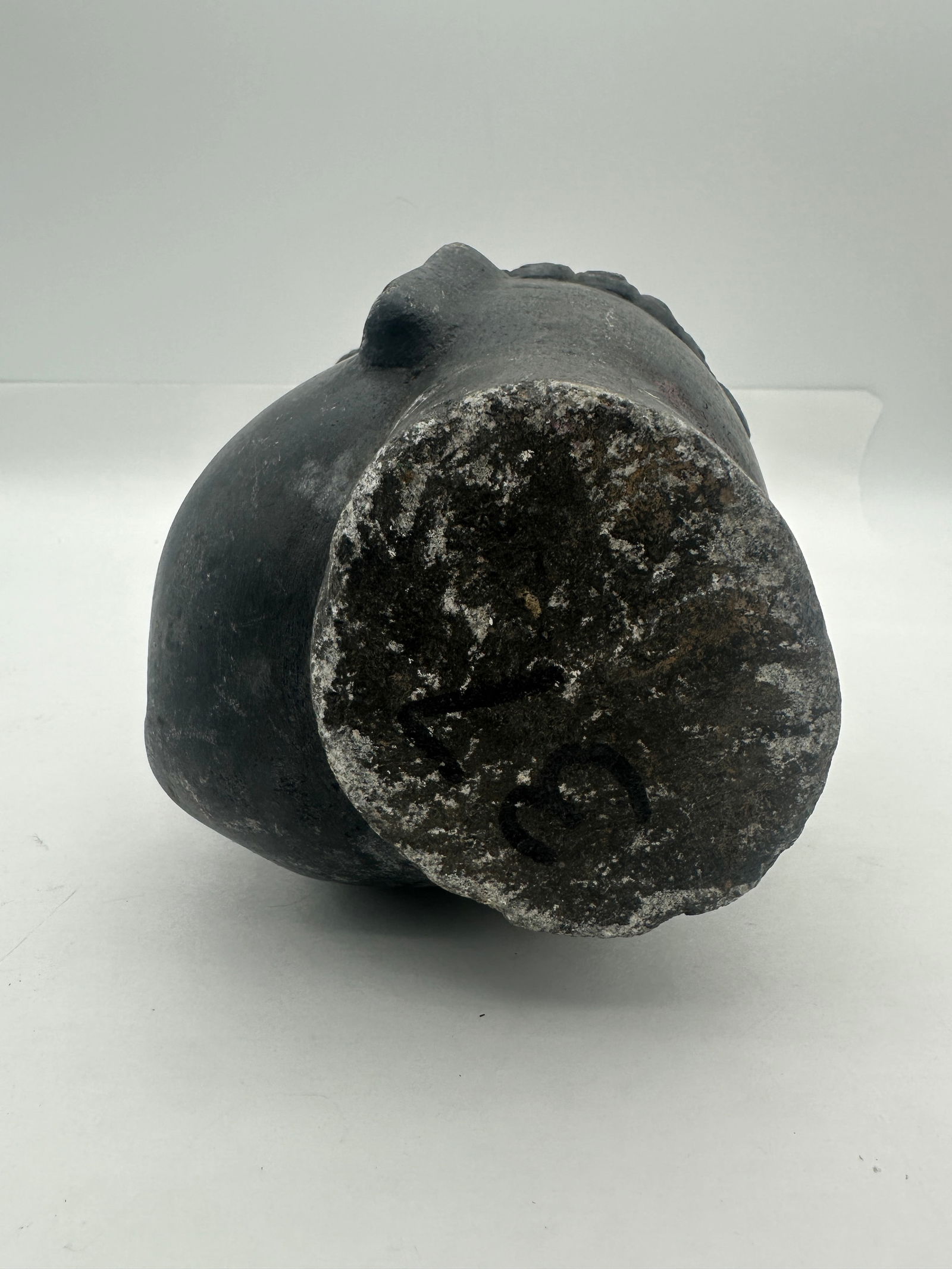 Mid to Late 1800s Stone Buddha Head Sculpture Statue 7" Heavy Fragment - 2