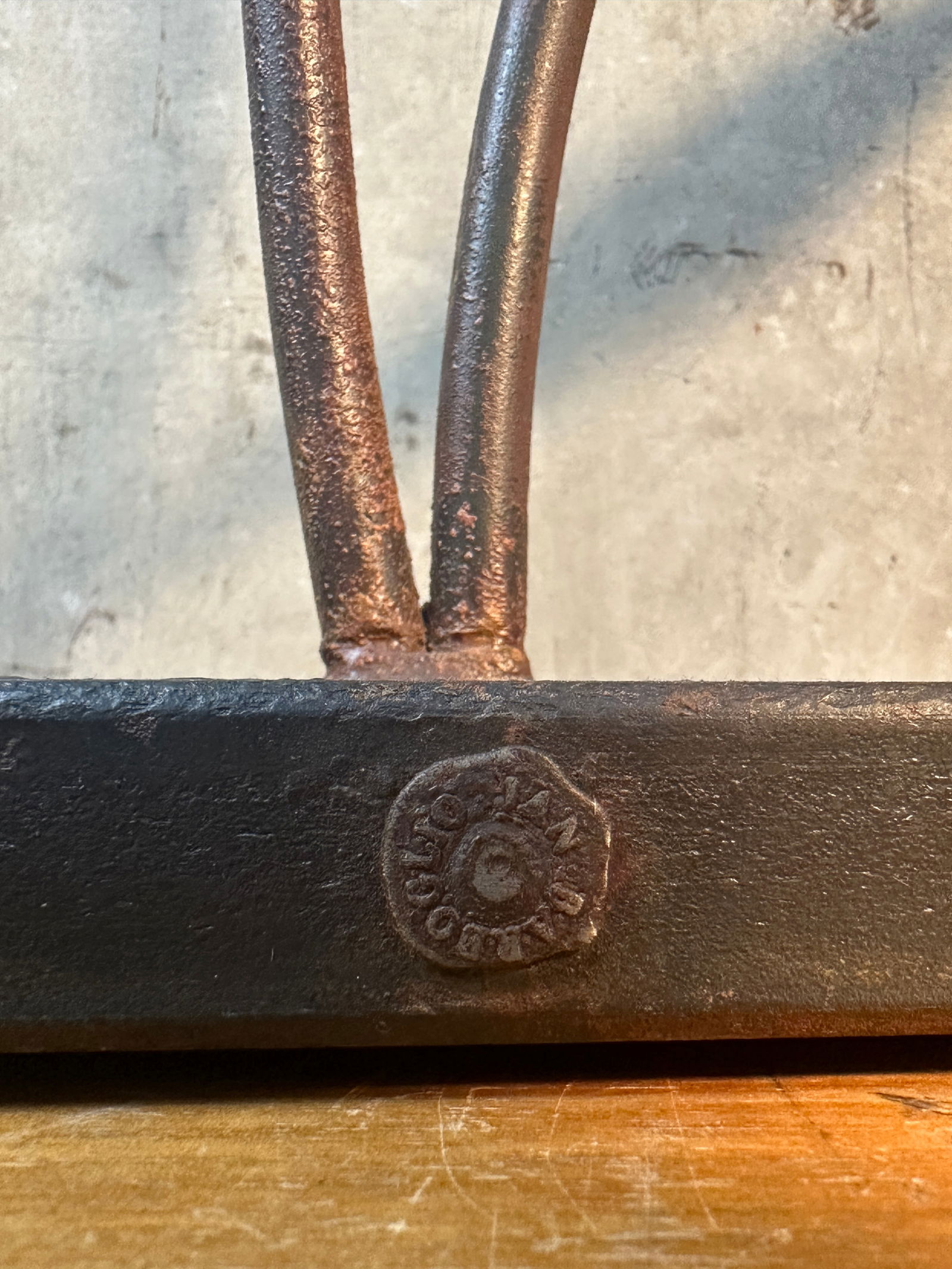 Late 20th Century Jan Barboglio Forged Iron Candelabra 2-Arm Vine Leaves Glass Votives Signed 19" - 7