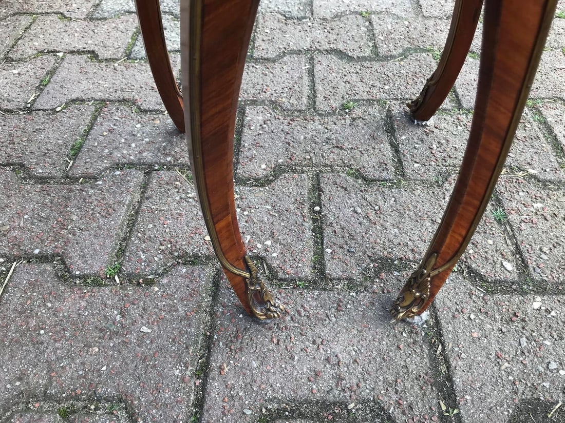 1850s French Louis XV Fruitwood Marquetry Side Tables Pair - 17
