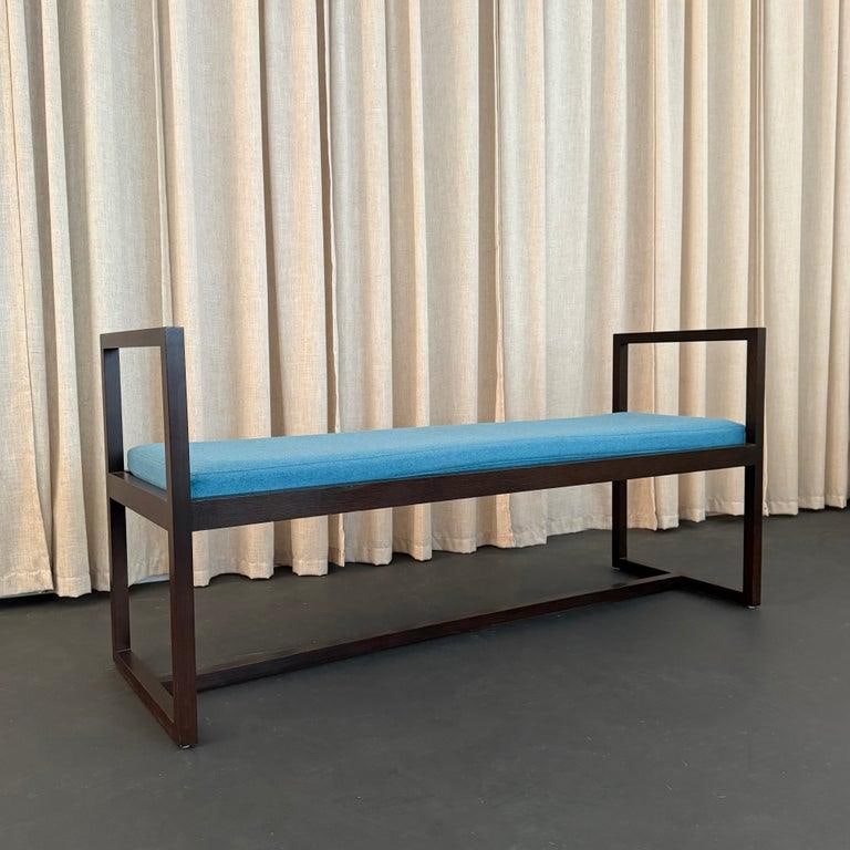 1950s Mid Century Modern Geometric Lacquered Mahogany Bench - 2