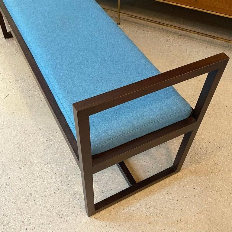 1950s Mid Century Modern Geometric Lacquered Mahogany Bench - 8