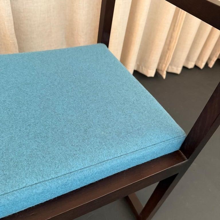 1950s Mid Century Modern Geometric Lacquered Mahogany Bench - 9