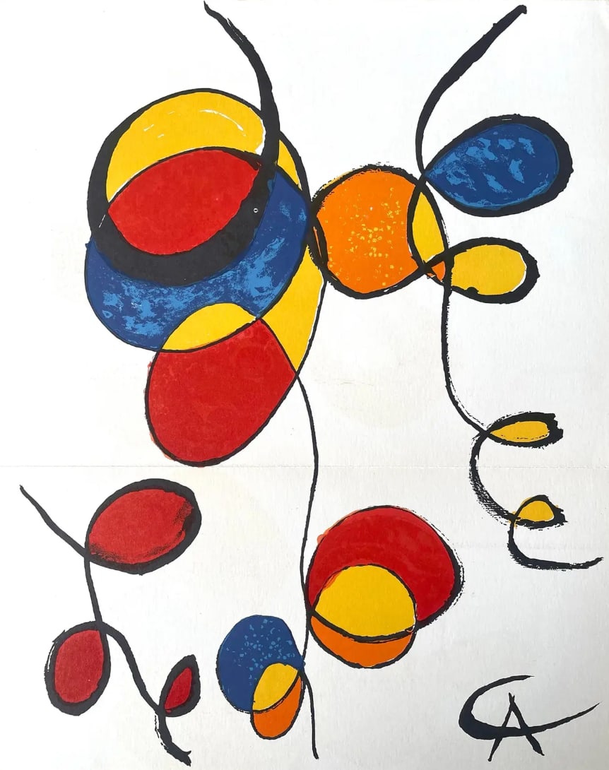 Alexander Calder Lithograph Composition, Derrière Le Miroir, 1969 - 4