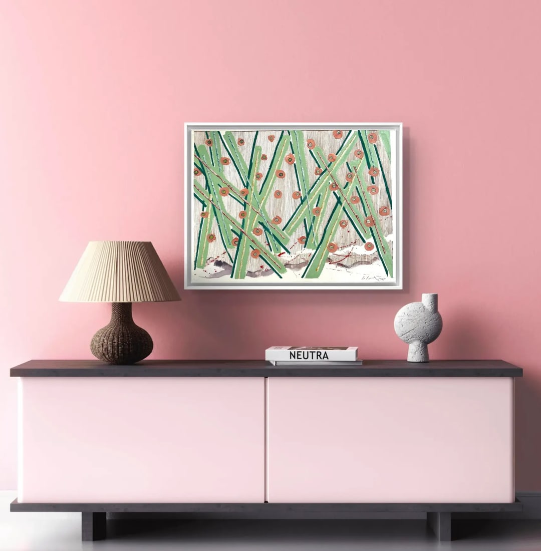 Barbara Beck 1988 Abstract Painting on Paper - Signed/Dated/Unframed - 10