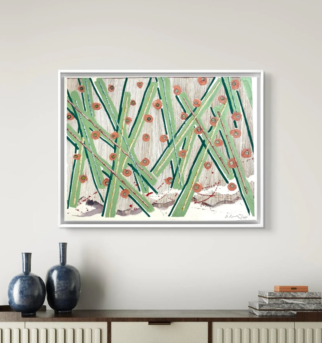 Barbara Beck 1988 Abstract Painting on Paper - Signed/Dated/Unframed - 11