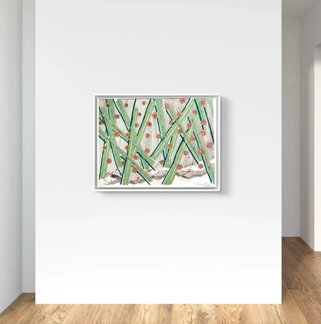 Barbara Beck 1988 Abstract Painting on Paper - Signed/Dated/Unframed - 2