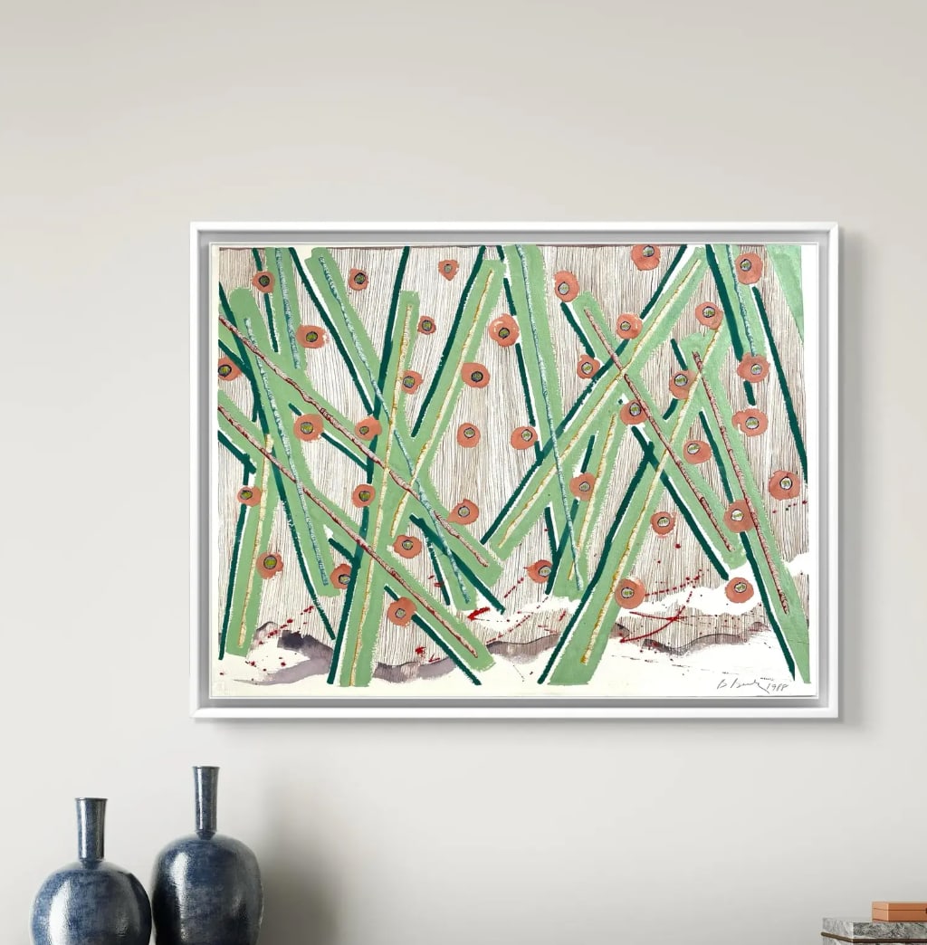 Barbara Beck 1988 Abstract Painting on Paper - Signed/Dated/Unframed - 7