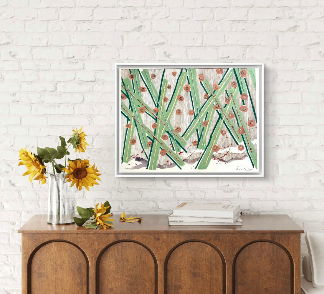 Barbara Beck 1988 Abstract Painting on Paper - Signed/Dated/Unframed - 8