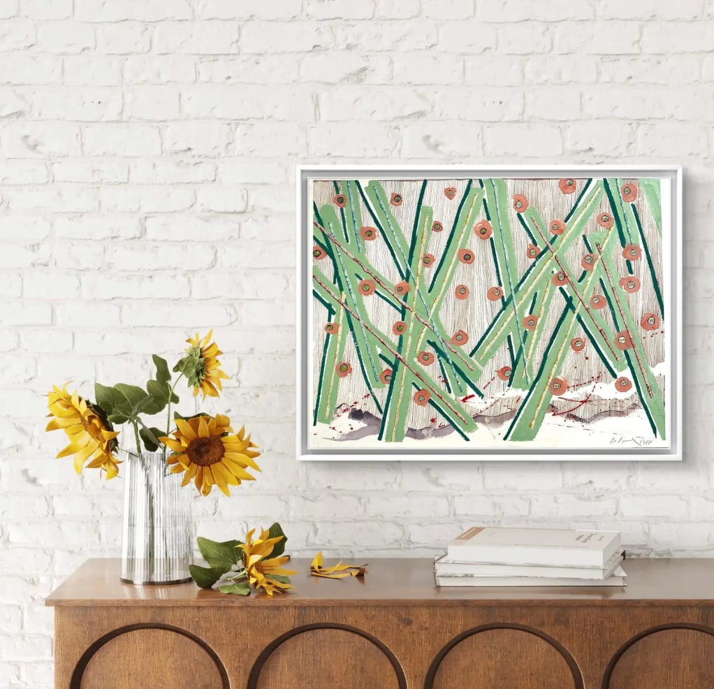 Barbara Beck 1988 Abstract Painting on Paper - Signed/Dated/Unframed - 9