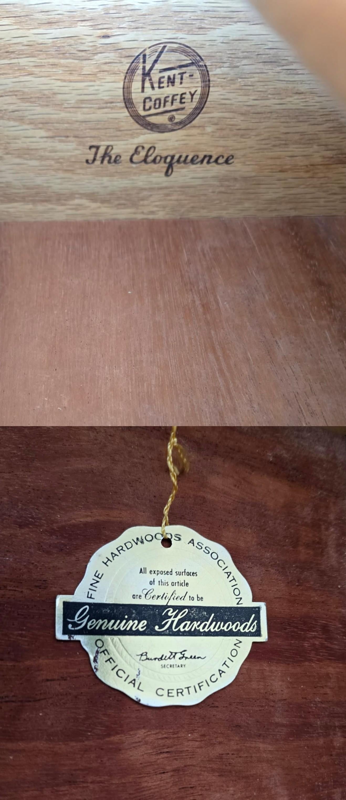 Kent Coffey "Eloquence" 1960s Walnut Bedroom Suite "” Queen Bed, Highboy, Dresser + Mirror - 6