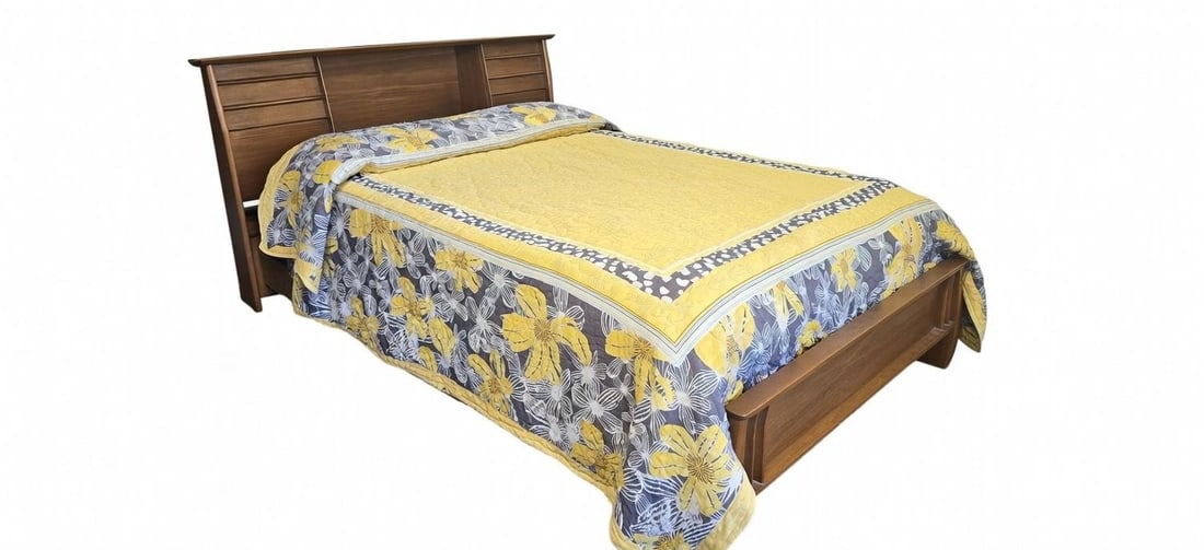 Kent Coffey "Eloquence" 1960s Walnut Bedroom Suite "” Queen Bed, Highboy, Dresser + Mirror - 7